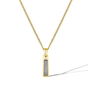 Birthstone Tag Necklace - Gold