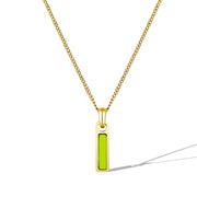 Birthstone Tag Necklace - Gold