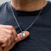 Birthstone & Initial Tag Necklace - Silver