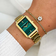 Fluette Watch Steel, Green, Gold Colour