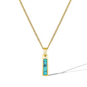 Birthstone Tag Necklace - Gold
