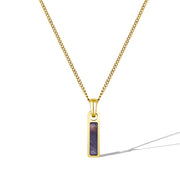 Birthstone Tag Necklace - Gold