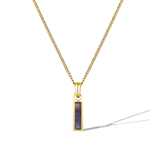 Birthstone Tag Necklace - Gold