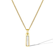 Birthstone Tag Necklace - Gold