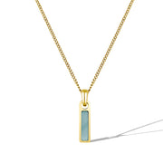 Birthstone Tag Necklace - Gold