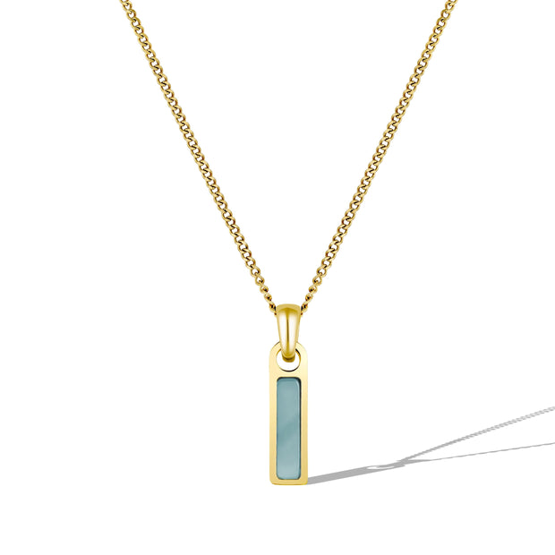 Birthstone Tag Necklace - Gold
