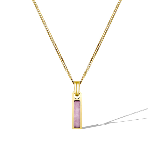 Birthstone Tag Necklace - Gold