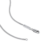 Birthstone & Initial Tag Necklace - Silver