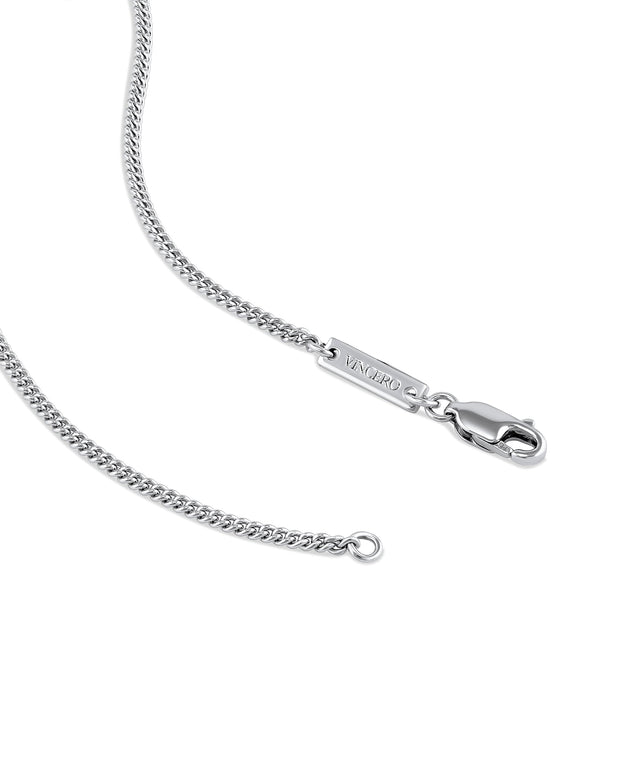 Birthstone & Initial Tag Necklace - Silver